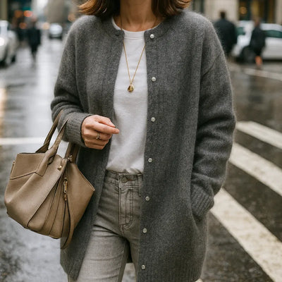Juliette | Long cardigan in soft wool
