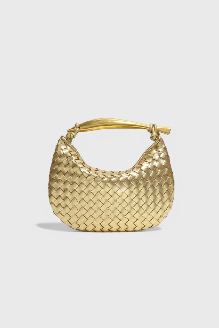 Gerda | Woven Bag with Gold Handle