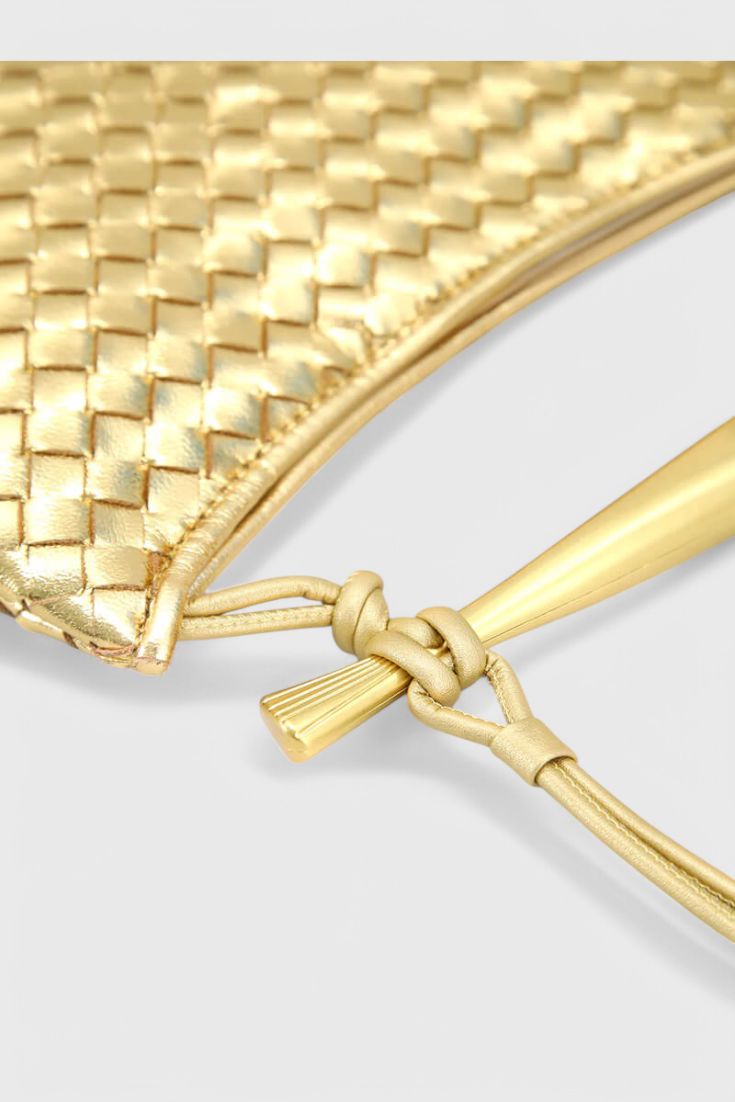 Gerda | Woven Bag with Gold Handle