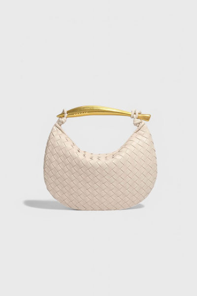 Gerda | Woven Bag with Gold Handle