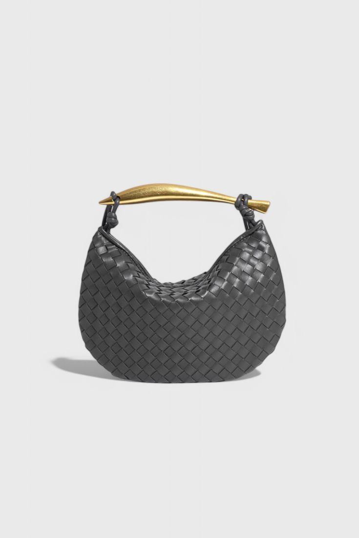 Gerda | Woven Bag with Gold Handle